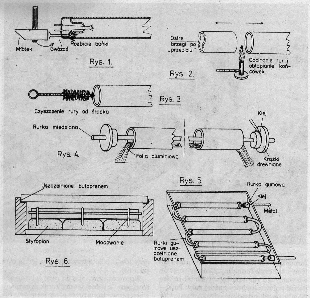 Młody technik 7/1983 - Kolektory słoneczne - Rysunki techniczne